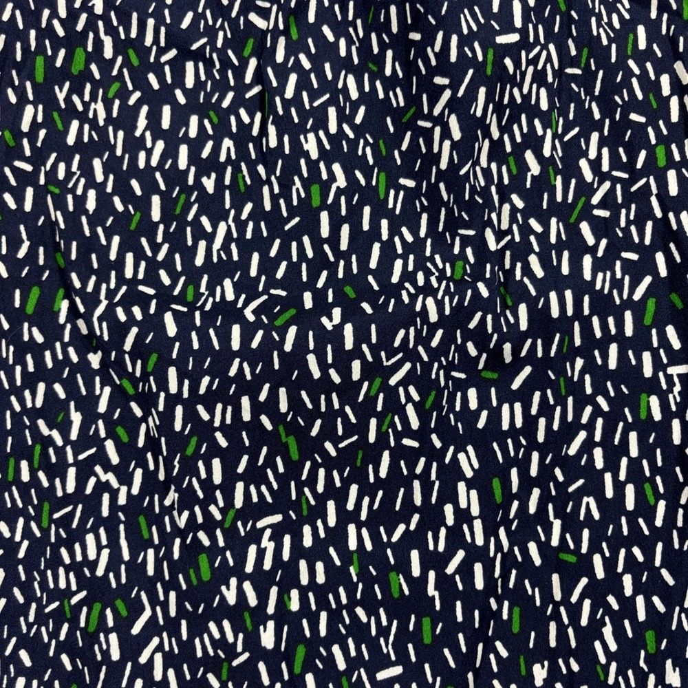 Banana Republic Sleeveless Blouse Womens Medium Navy Blue Dash Print Epaulettes - Picture 10 of 12